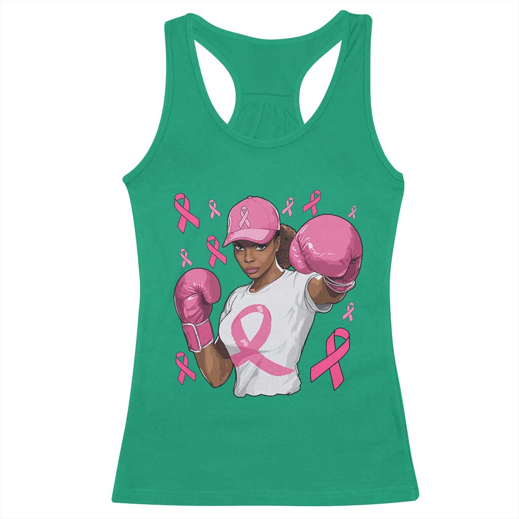 African American Fighter Breast Cancer Awareness Racerback Tank Top Pink Ribbon TS11 Irish Green Print Your Wear