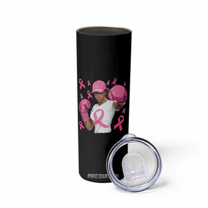 African American Fighter Breast Cancer Awareness Skinny Tumbler Pink Ribbon TS11 Print Your Wear