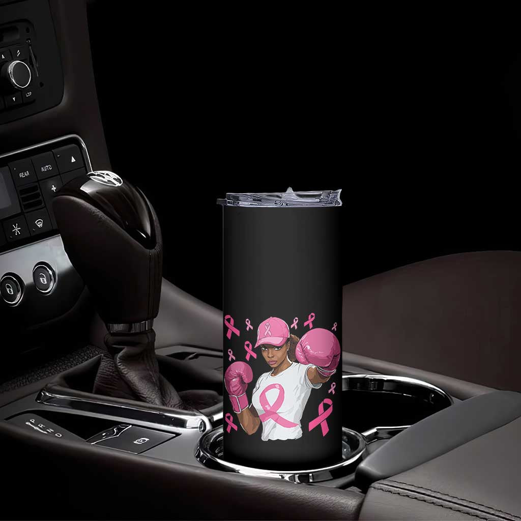 African American Fighter Breast Cancer Awareness Skinny Tumbler Pink Ribbon TS11 Print Your Wear