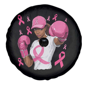 African American Fighter Breast Cancer Awareness Spare Tire Cover Pink Ribbon TS11 Print Your Wear