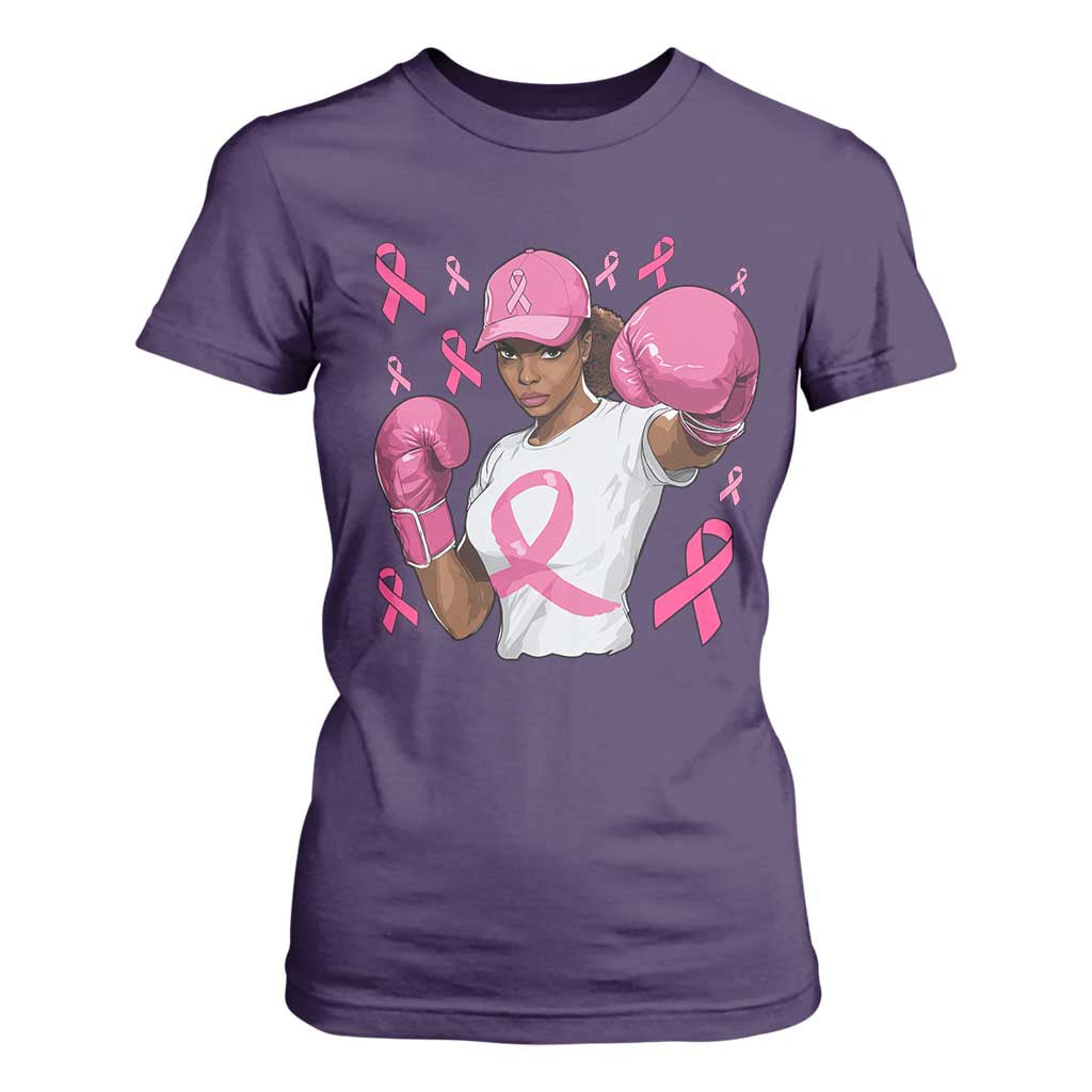 African American Fighter Breast Cancer Awareness T Shirt For Women Pink Ribbon TS11 Purple Print Your Wear