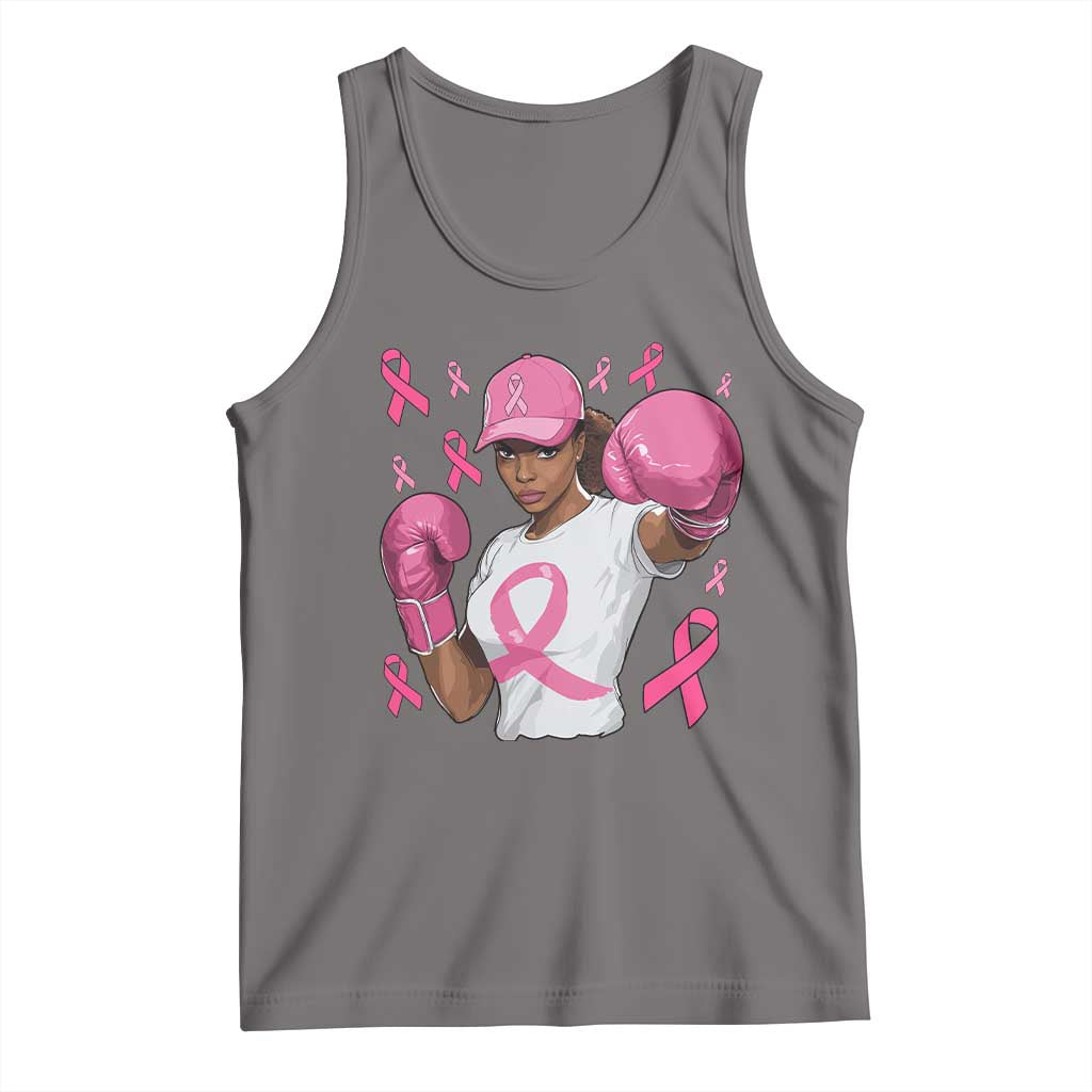 African American Fighter Breast Cancer Awareness Tank Top Pink Ribbon TS11 Deep Heather Print Your Wear