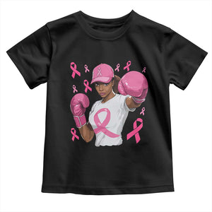 African American Fighter Breast Cancer Awareness Toddler T Shirt Pink Ribbon TS11 Black Print Your Wear