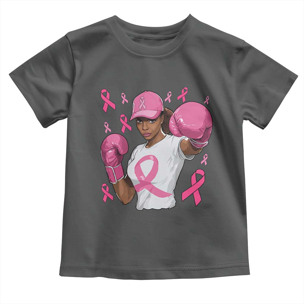 African American Fighter Breast Cancer Awareness Toddler T Shirt Pink Ribbon TS11 Dark Heather Print Your Wear