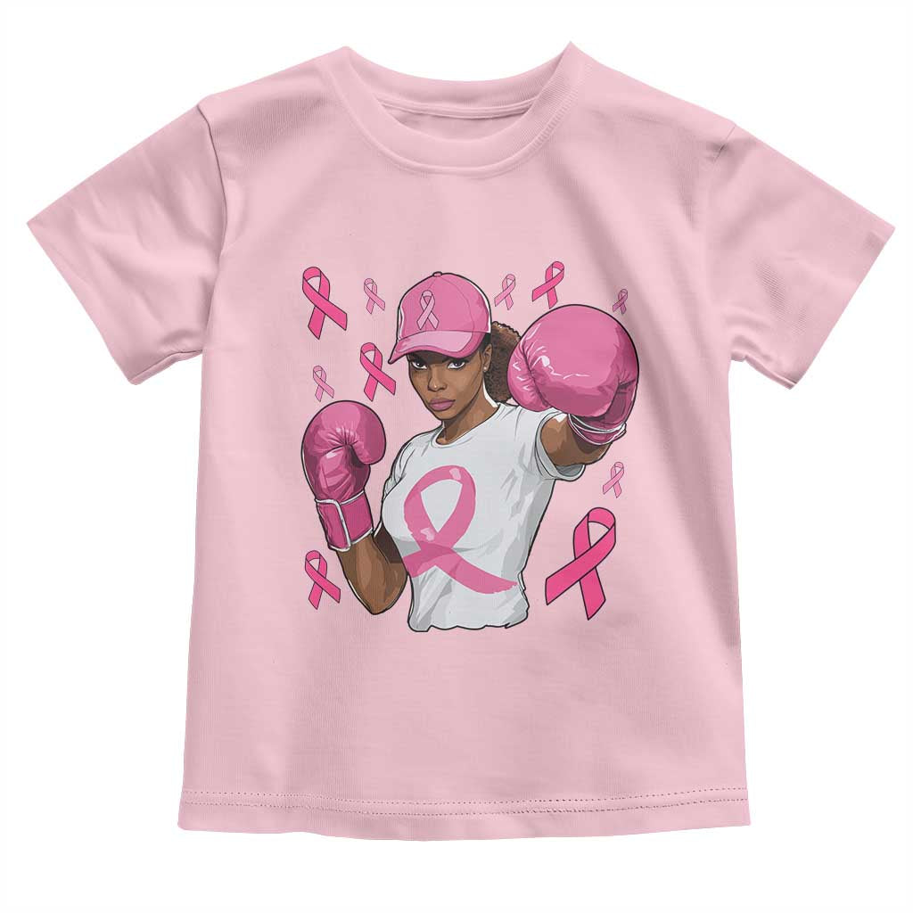 African American Fighter Breast Cancer Awareness Toddler T Shirt Pink Ribbon TS11 Light Pink Print Your Wear