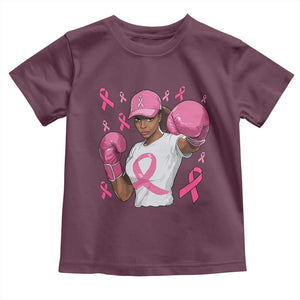 African American Fighter Breast Cancer Awareness Toddler T Shirt Pink Ribbon TS11 Maroon Print Your Wear