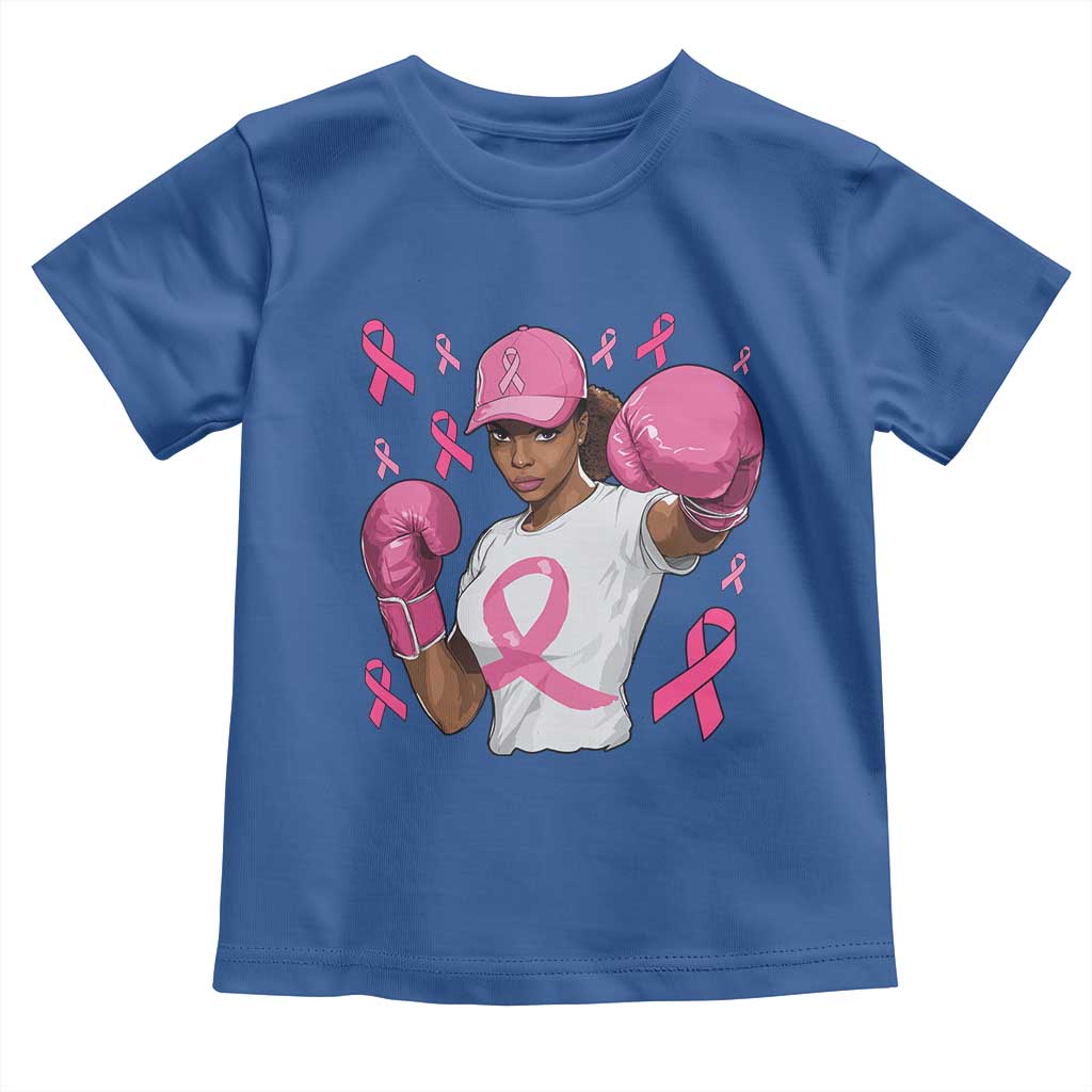 African American Fighter Breast Cancer Awareness Toddler T Shirt Pink Ribbon TS11 Royal Blue Print Your Wear