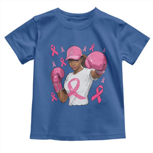 African American Fighter Breast Cancer Awareness Toddler T Shirt Pink Ribbon TS11 Royal Blue Print Your Wear