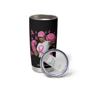African American Fighter Breast Cancer Awareness Tumbler Cup Pink Ribbon TS11 Print Your Wear