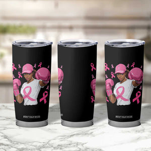 African American Fighter Breast Cancer Awareness Tumbler Cup Pink Ribbon TS11 Print Your Wear