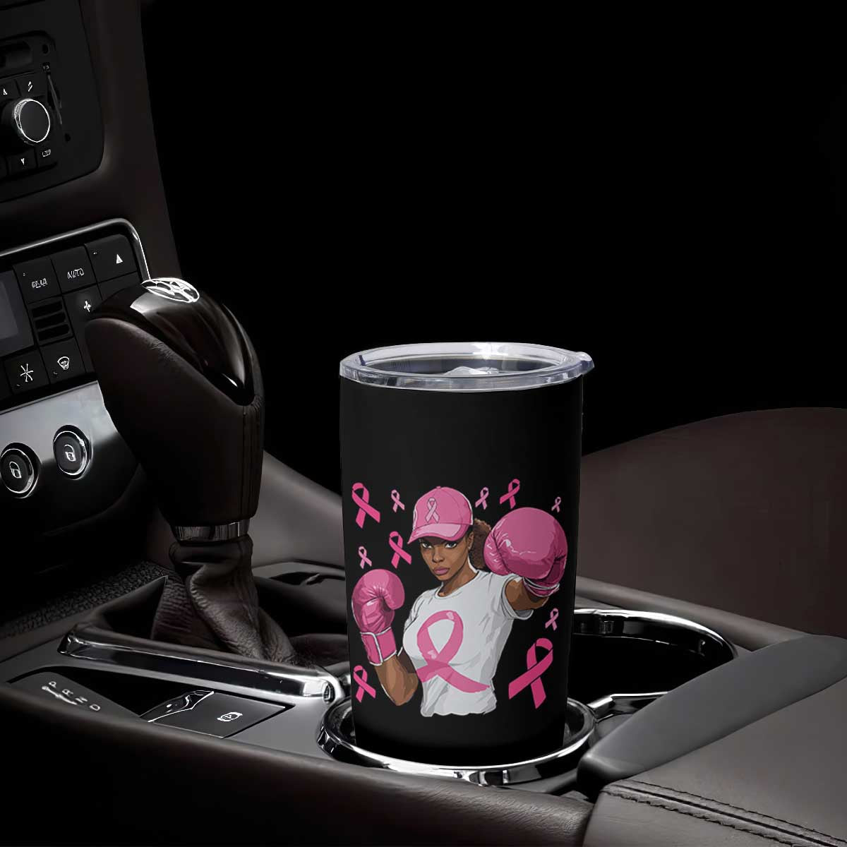 African American Fighter Breast Cancer Awareness Tumbler Cup Pink Ribbon TS11 Print Your Wear