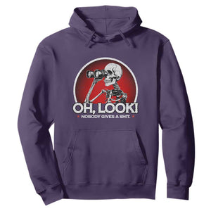 Oh Look Nobody Gives A Shit Hoodie Funny Sarcastic Humor Skeleton TS11 Purple Print Your Wear