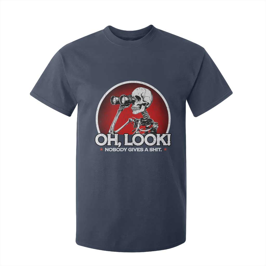 Oh Look Nobody Gives A Shit T Shirt For Kid Funny Sarcastic Humor Skeleton TS11 Navy Print Your Wear