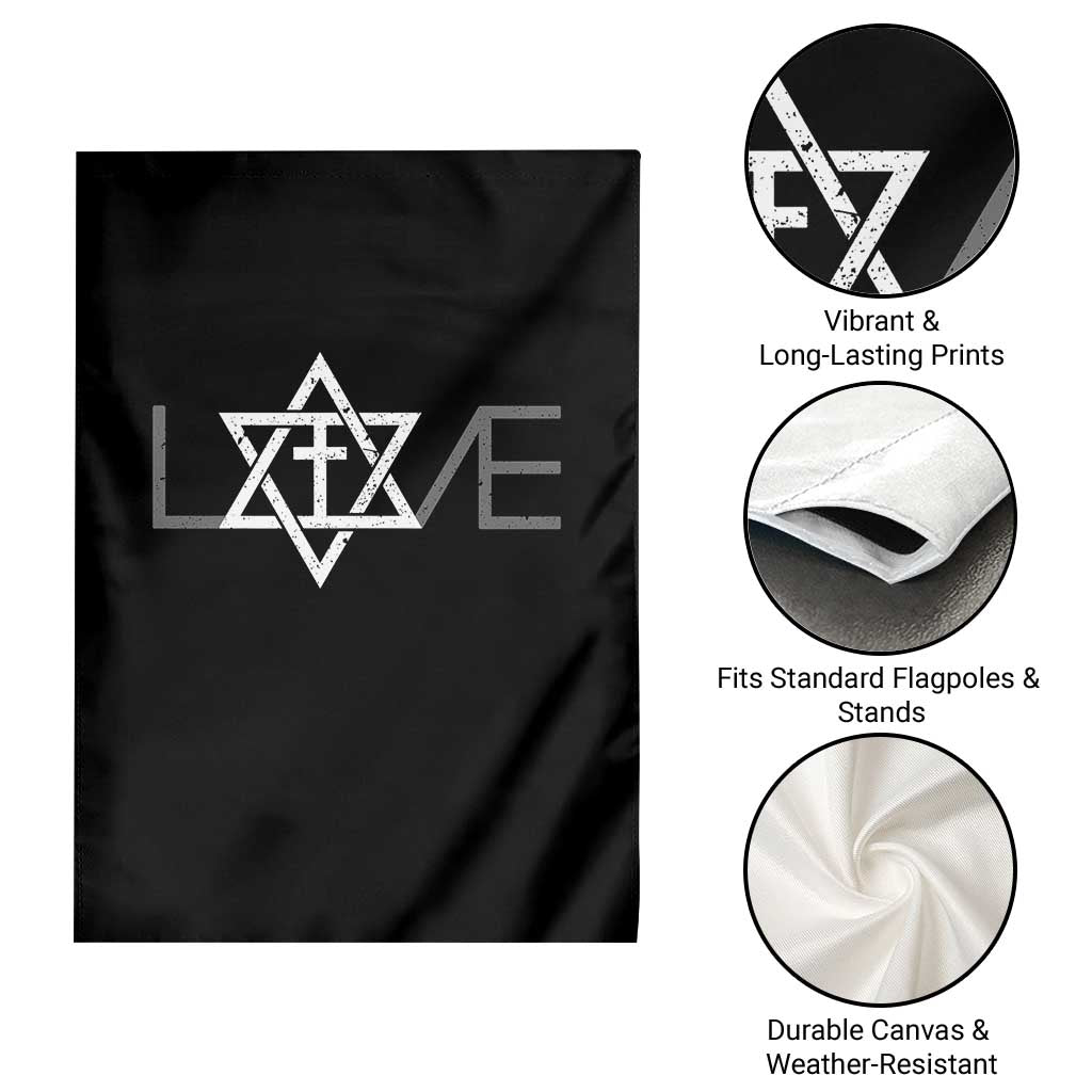 Love Jewish Messianic Christian Cross Star Of David Garden Flag TS11 Print Your Wear