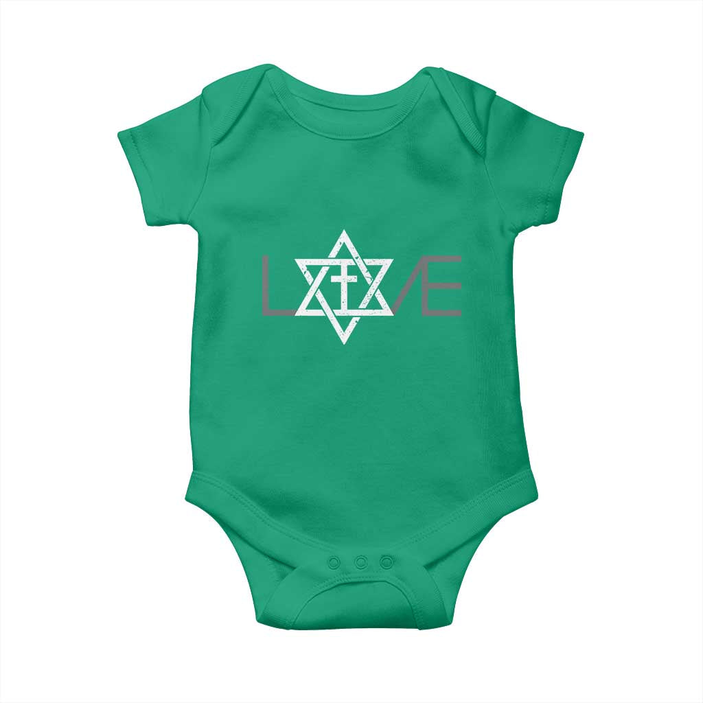 Love Jewish Messianic Christian Cross Star Of David Baby Onesie TS11 Irish Green Print Your Wear