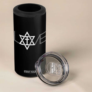 Love Jewish Messianic Christian Cross Star Of David 4 in 1 Can Cooler Tumbler TS11 Print Your Wear