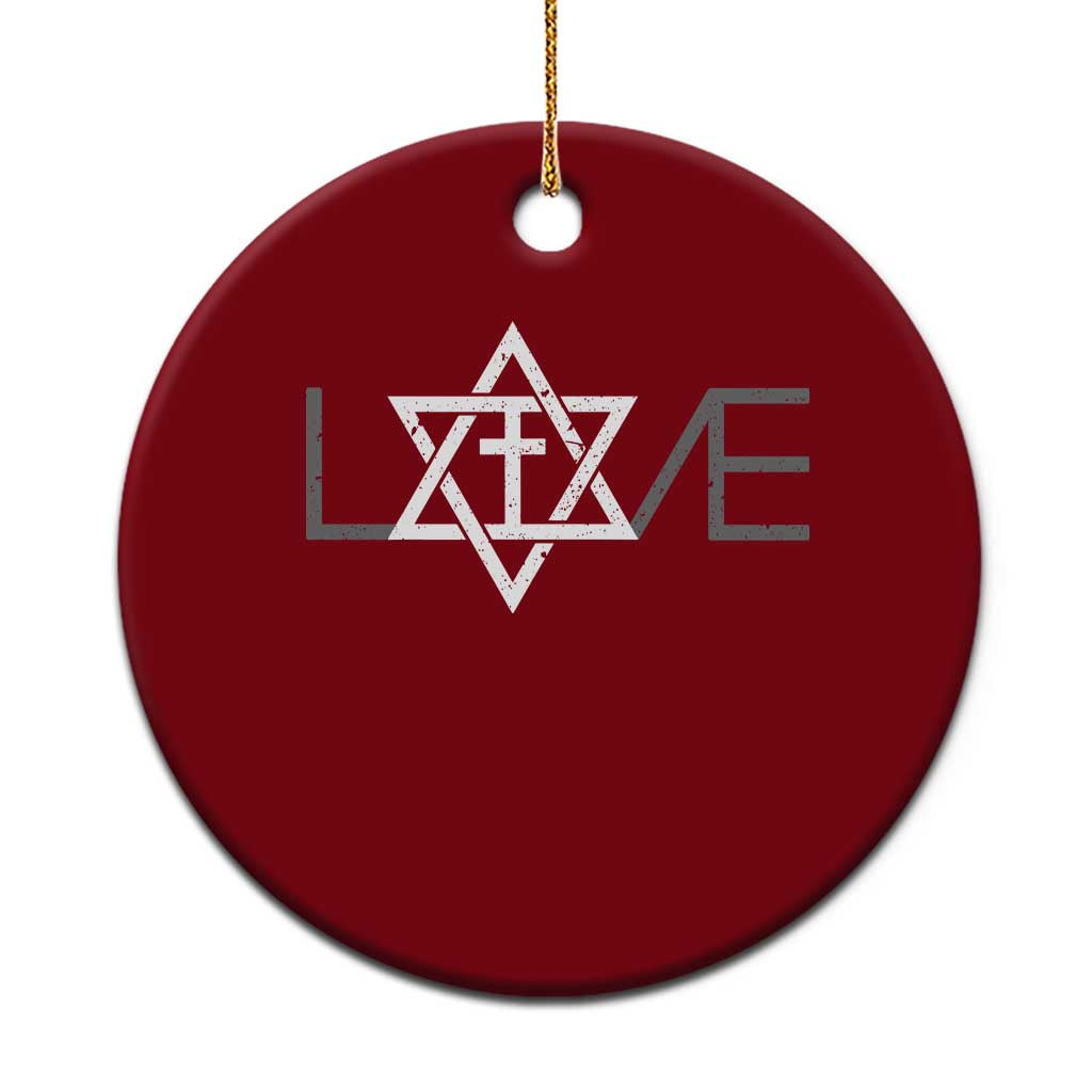 Love Jewish Messianic Christian Cross Star Of David Ceramic Ornament TS11 1pc Red Print Your Wear