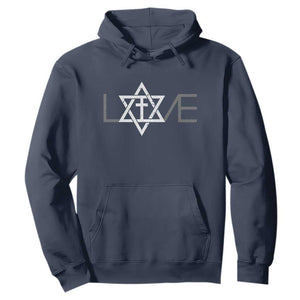 Love Jewish Messianic Christian Cross Star Of David Hoodie TS11 Navy Print Your Wear