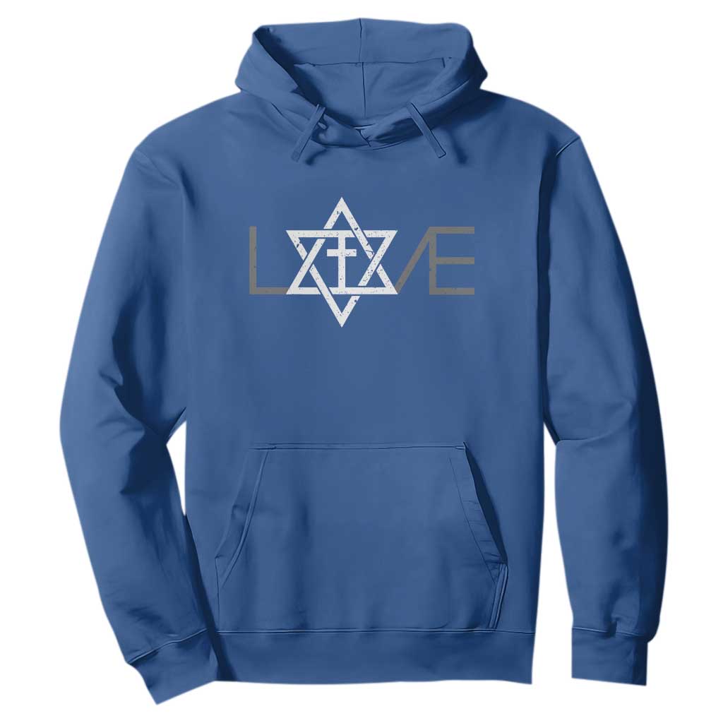 Love Jewish Messianic Christian Cross Star Of David Hoodie TS11 Royal Blue Print Your Wear