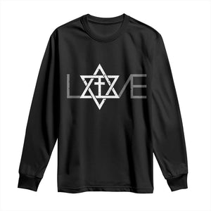 Love Jewish Messianic Christian Cross Star Of David Long Sleeve Shirt TS11 Black Print Your Wear