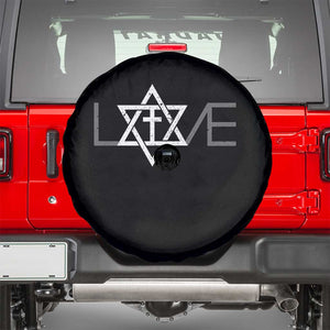 Love Jewish Messianic Christian Cross Star Of David Spare Tire Cover TS11 Black Print Your Wear