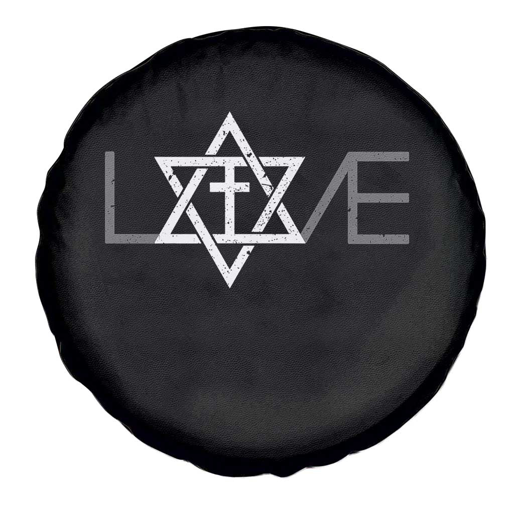 Love Jewish Messianic Christian Cross Star Of David Spare Tire Cover TS11 Print Your Wear
