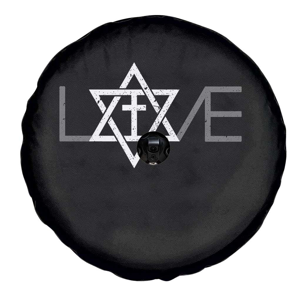 Love Jewish Messianic Christian Cross Star Of David Spare Tire Cover TS11 Print Your Wear