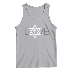 Love Jewish Messianic Christian Cross Star Of David Tank Top TS11 Athletic Heather Print Your Wear
