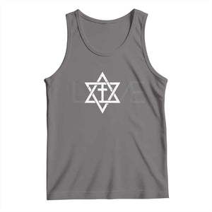 Love Jewish Messianic Christian Cross Star Of David Tank Top TS11 Deep Heather Print Your Wear