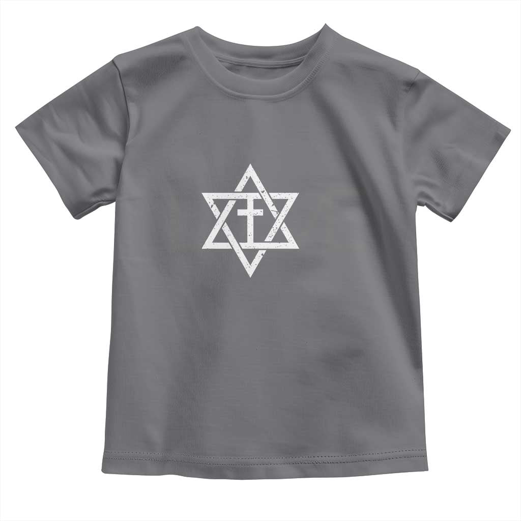 Love Jewish Messianic Christian Cross Star Of David Toddler T Shirt TS11 Charcoal Print Your Wear