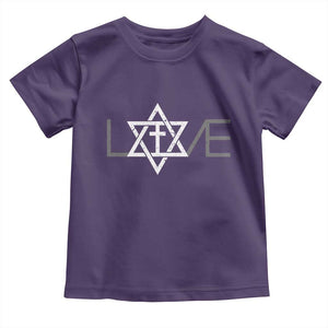 Love Jewish Messianic Christian Cross Star Of David Toddler T Shirt TS11 Purple Print Your Wear
