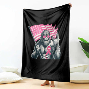 Funny Bigfoot Breast Cancer Awareness Throw Blanket Sasquatch Pink Ribbon TS11 Print Your Wear