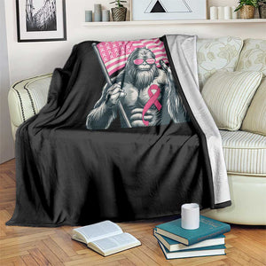 Funny Bigfoot Breast Cancer Awareness Throw Blanket Sasquatch Pink Ribbon TS11 Print Your Wear