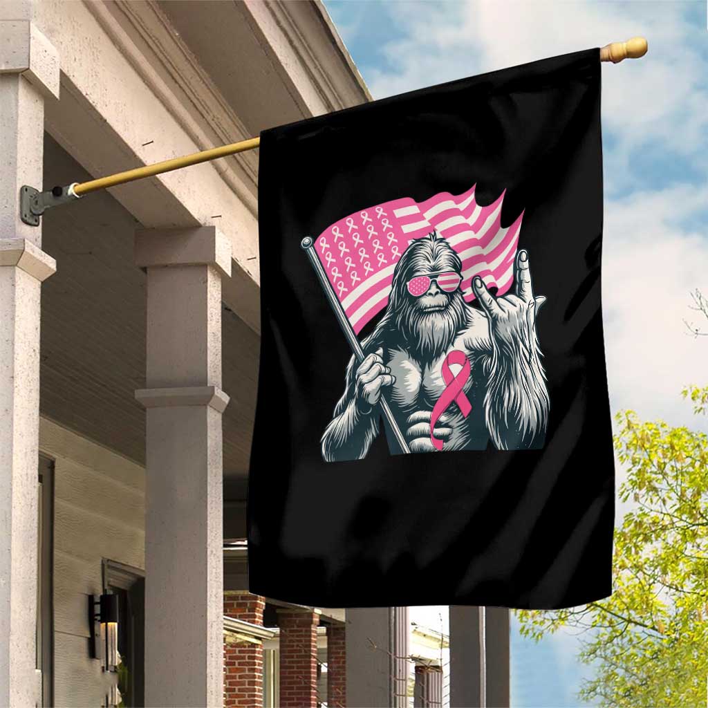 Funny Bigfoot Breast Cancer Awareness Garden Flag Sasquatch Pink Ribbon TS11 Print Your Wear