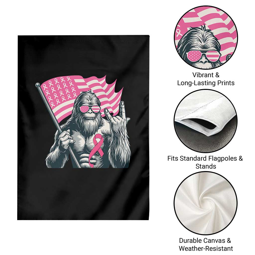 Funny Bigfoot Breast Cancer Awareness Garden Flag Sasquatch Pink Ribbon TS11 Print Your Wear