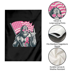 Funny Bigfoot Breast Cancer Awareness Garden Flag Sasquatch Pink Ribbon TS11 Print Your Wear