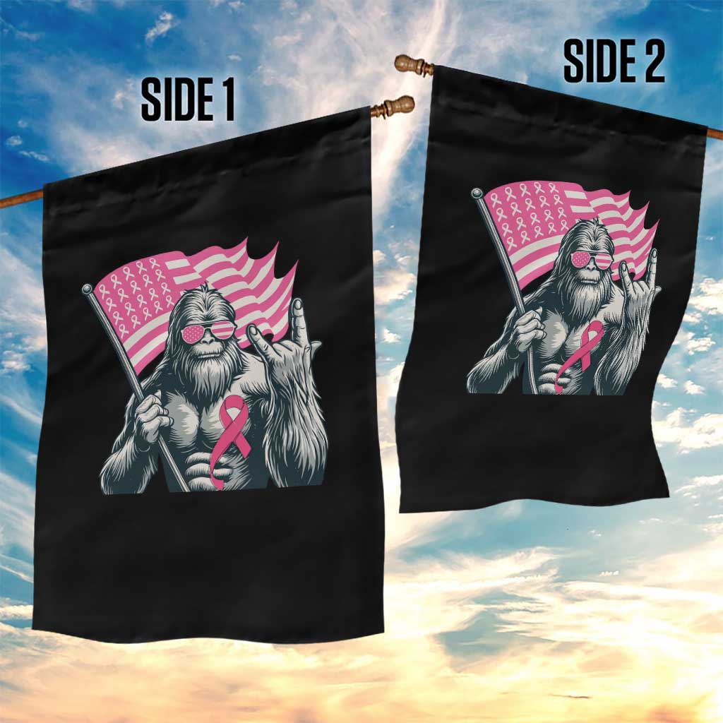 Funny Bigfoot Breast Cancer Awareness Garden Flag Sasquatch Pink Ribbon TS11 Print Your Wear