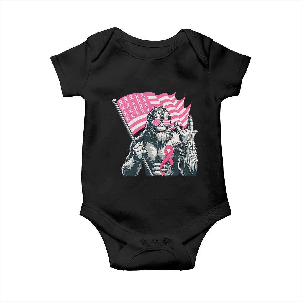 Funny Bigfoot Breast Cancer Awareness Baby Onesie Sasquatch Pink Ribbon TS11 Black Print Your Wear