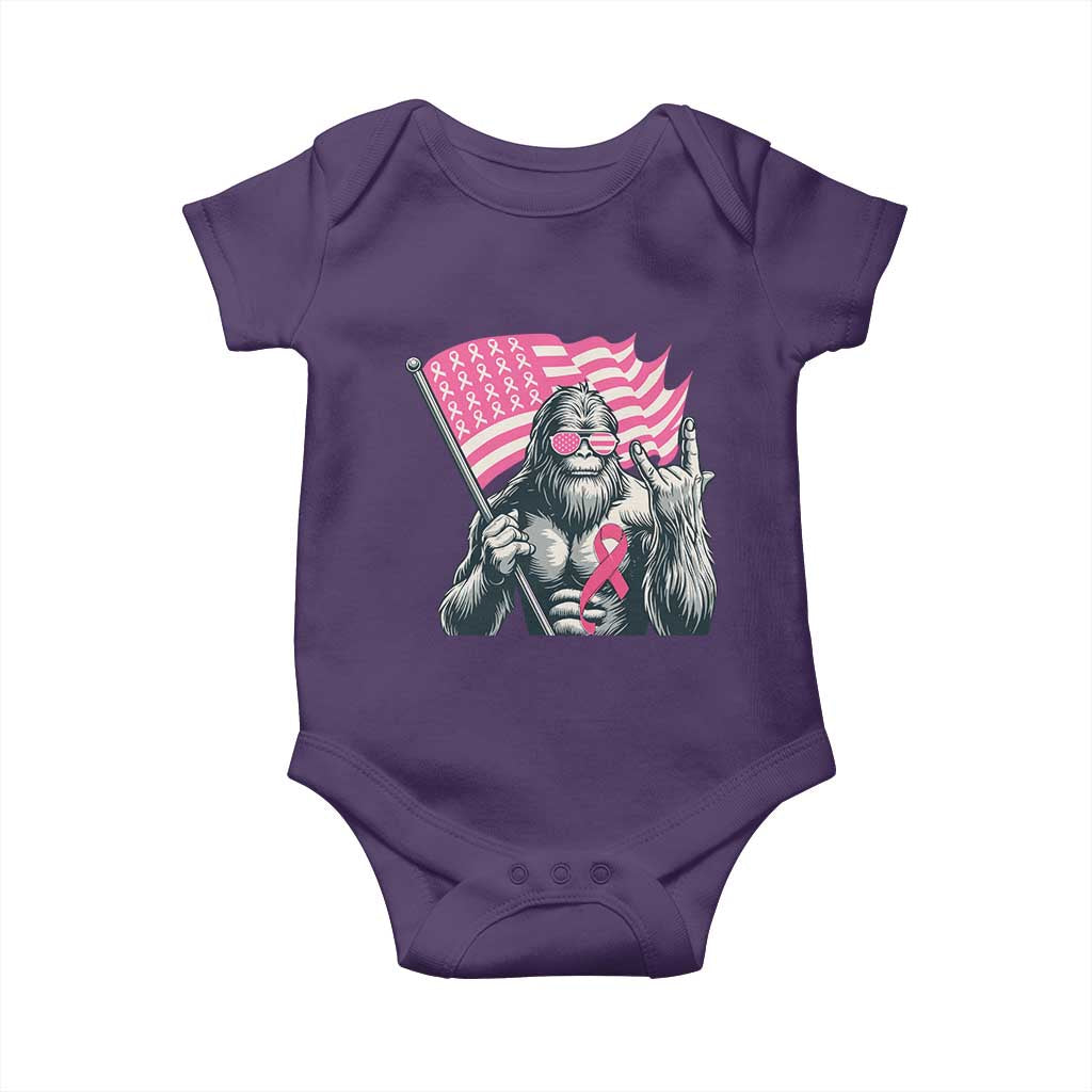 Funny Bigfoot Breast Cancer Awareness Baby Onesie Sasquatch Pink Ribbon TS11 Purple Print Your Wear