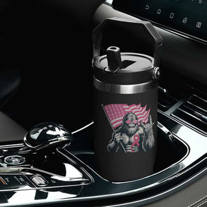 Funny Bigfoot Breast Cancer Awareness Flip Straw Tumbler Sasquatch Pink Ribbon TS11 Print Your Wear