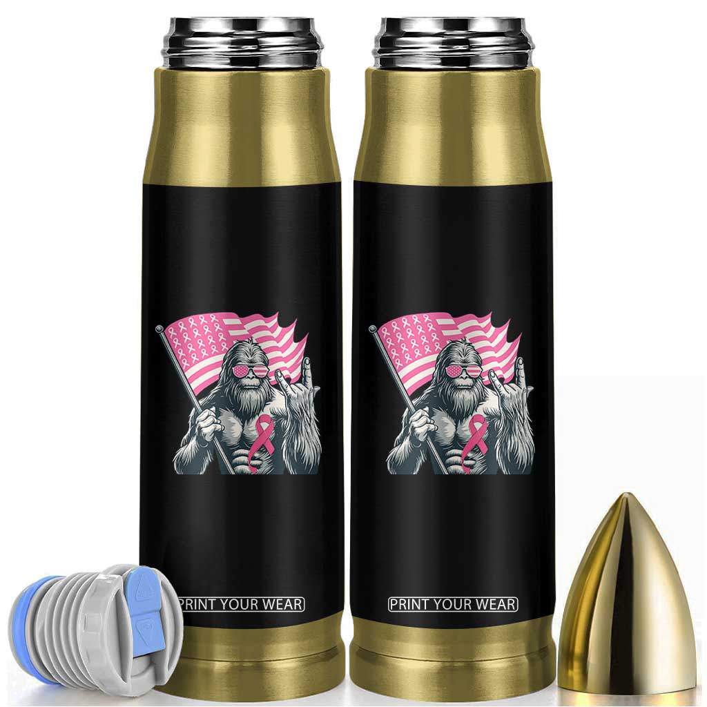 Funny Bigfoot Breast Cancer Awareness Bullet Tumbler Sasquatch Pink Ribbon TS11 Black Print Your Wear