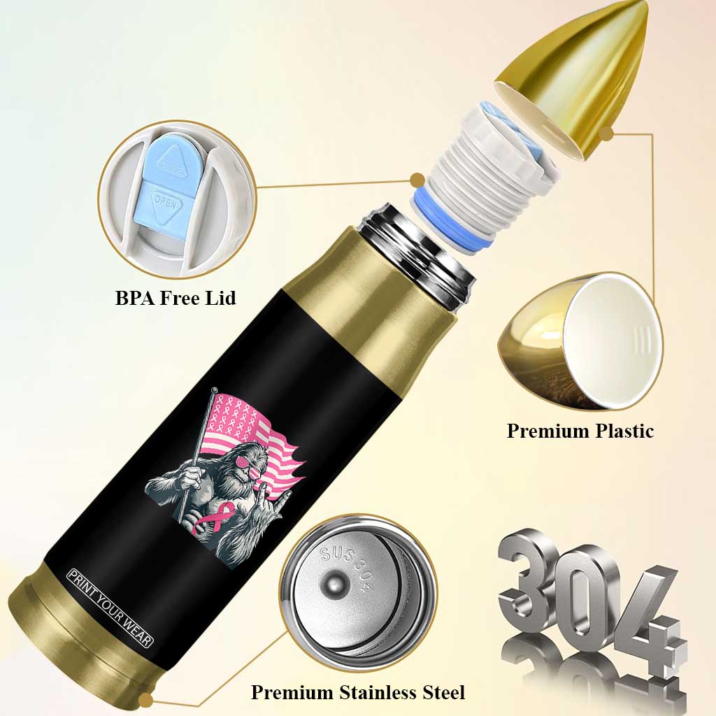 Funny Bigfoot Breast Cancer Awareness Bullet Tumbler Sasquatch Pink Ribbon TS11 Print Your Wear