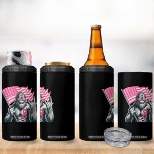 Funny Bigfoot Breast Cancer Awareness 4 in 1 Can Cooler Tumbler Sasquatch Pink Ribbon TS11 Print Your Wear