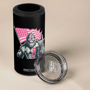 Funny Bigfoot Breast Cancer Awareness 4 in 1 Can Cooler Tumbler Sasquatch Pink Ribbon TS11 Print Your Wear
