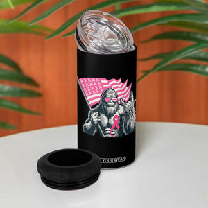 Funny Bigfoot Breast Cancer Awareness 4 in 1 Can Cooler Tumbler Sasquatch Pink Ribbon TS11 Print Your Wear