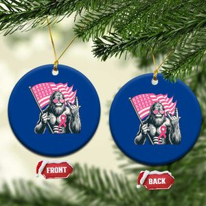 Funny Bigfoot Breast Cancer Awareness Ceramic Ornament Sasquatch Pink Ribbon TS11 1pc Blue Print Your Wear