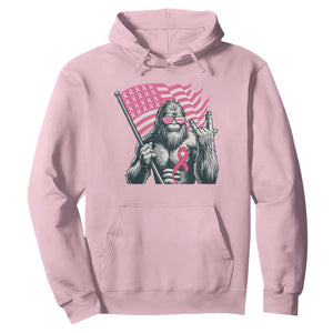 Funny Bigfoot Breast Cancer Awareness Hoodie Sasquatch Pink Ribbon TS11 Light Pink Print Your Wear
