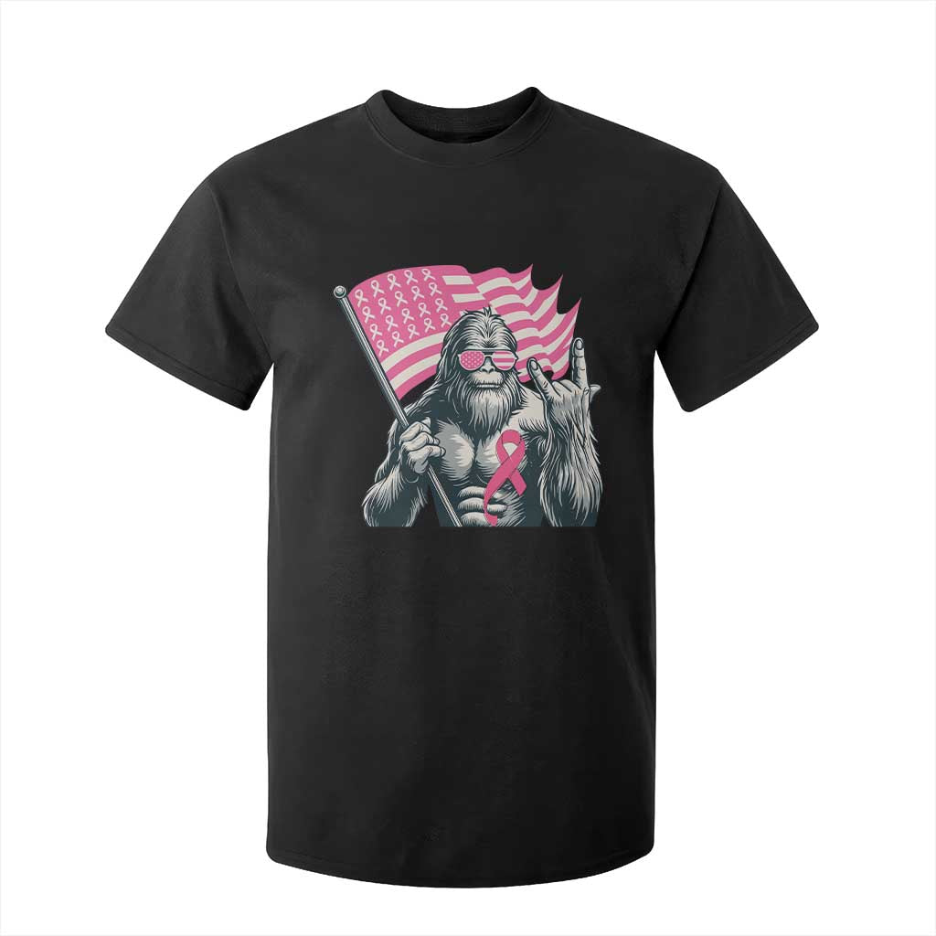 Funny Bigfoot Breast Cancer Awareness T Shirt For Kid Sasquatch Pink Ribbon TS11 Black Print Your Wear