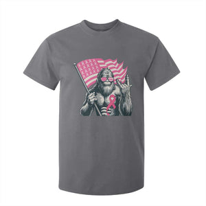 Funny Bigfoot Breast Cancer Awareness T Shirt For Kid Sasquatch Pink Ribbon TS11 Charcoal Print Your Wear