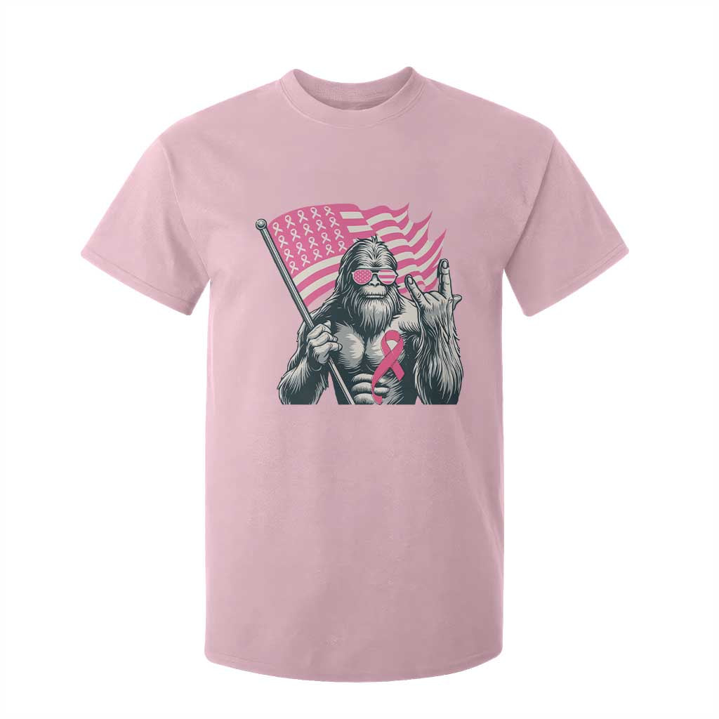 Funny Bigfoot Breast Cancer Awareness T Shirt For Kid Sasquatch Pink Ribbon TS11 Light Pink Print Your Wear